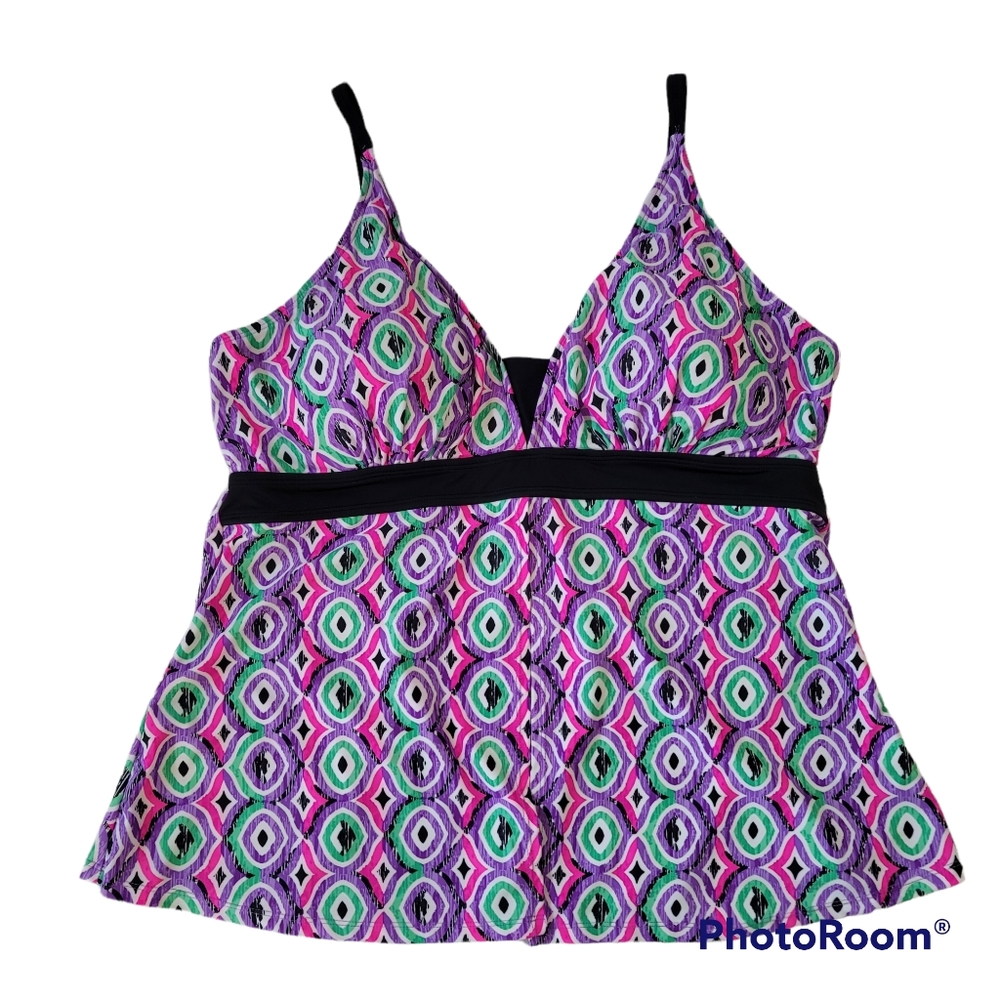 Free Country Pink & Purple Tankini Swimwear Size 2X